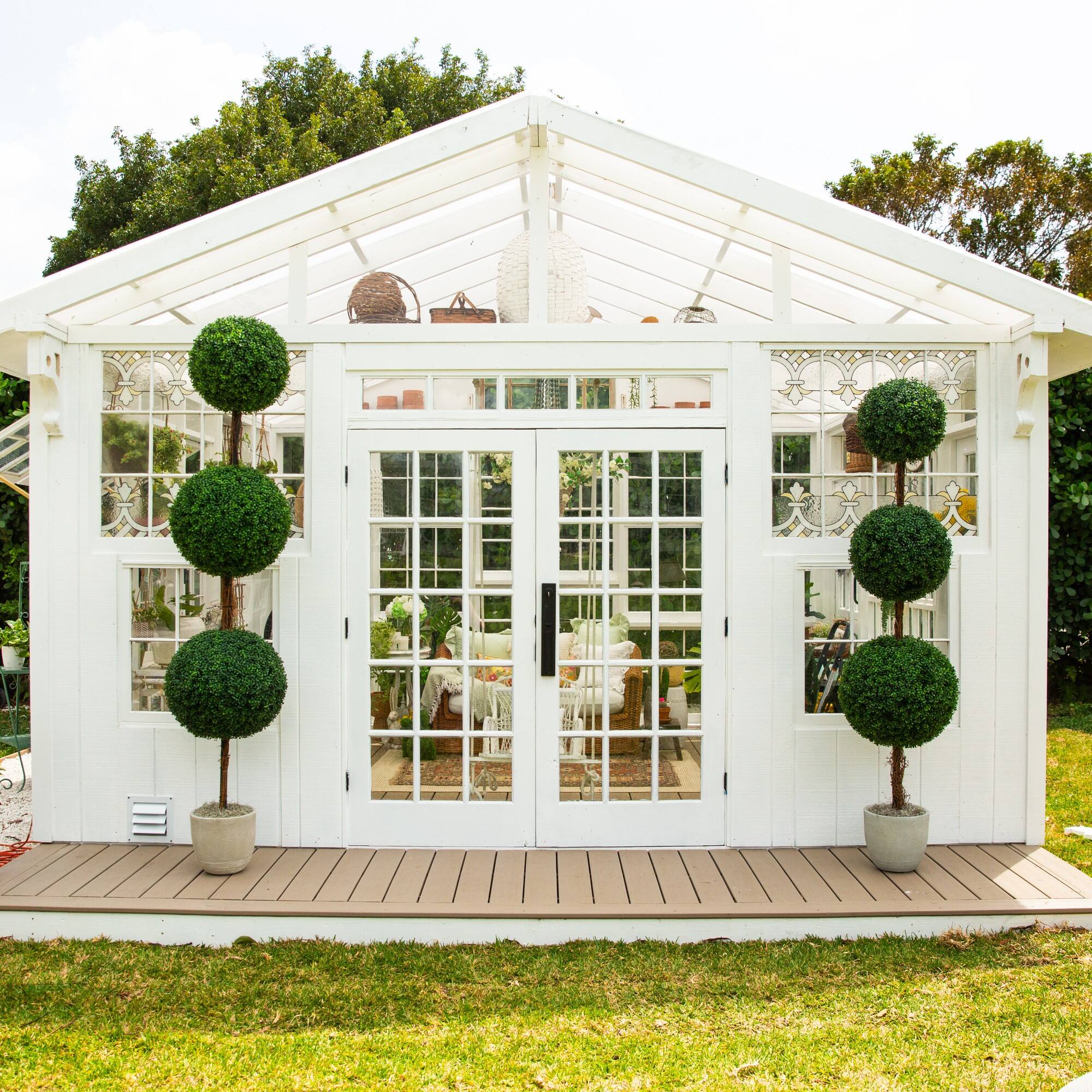 7ft. UV Resistant Artificial Triple Ball Boxwood Topiary Tree (Indoor/Outdoor)